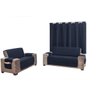 Kit Rustic Decor Protetor 2 E 3 Lugares Com Cortina Preto - 1