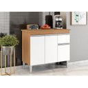 Ver imagem 3 de Balcão Gabinete Multiuso Tatiane 100cm S/tampo Amendoa / Branco
