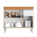 Ver imagem 2 de Balcão Gabinete Multiuso Tatiane 100cm S/tampo Amendoa / Branco