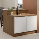 Ver imagem 1 de Ilha de Cozinha com Bancada e Balcão 120 Cm Rustic/branco Lux Madesa Rustic/branco