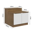 Ver mais imagens de Ilha de Cozinha com Bancada e Balcão 120 Cm Rustic/branco Lux Madesa Rustic/branco