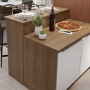 Ver imagem 5 de Ilha de Cozinha com Bancada e Balcão 120 Cm Rustic/branco Lux Madesa Rustic/branco