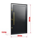 Ver imagem 2 de Porta Pivotante Alumínio Lambril c/Puxador Esq. Elite Preto Gold 240x120 Brimak