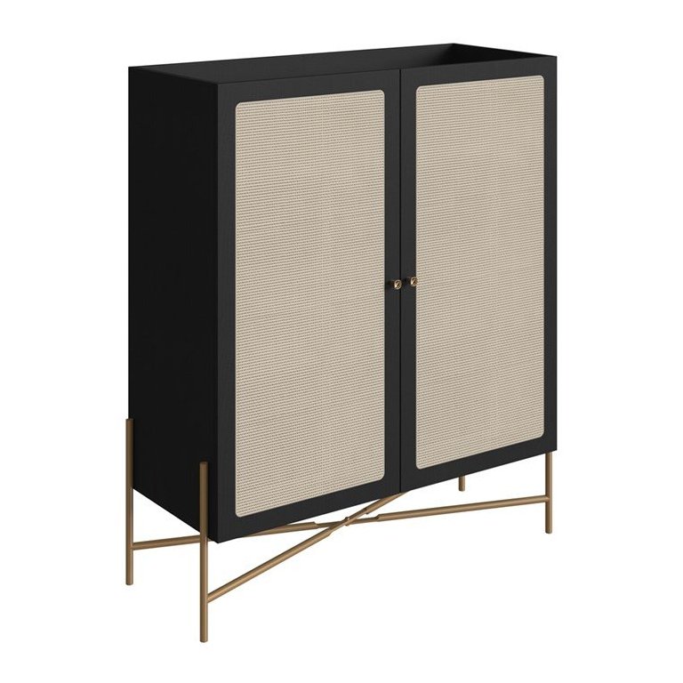 Balcao Cafe Bar 2 Portas 93 Cm Pes Metal 28929 Oslo Nero Artesano