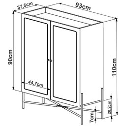 Balcao Cafe Bar 2 Portas 93 Cm Pes Metal 28929 Oslo Nero Artesano - 4