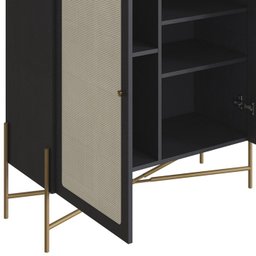 Balcao Cafe Bar 2 Portas 93 Cm Pes Metal 28929 Oslo Nero Artesano - 5