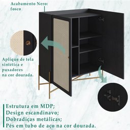 Balcao Cafe Bar 2 Portas 93 Cm Pes Metal 28929 Oslo Nero Artesano - 3