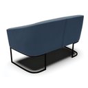 Ver imagem 4 de Sofá Namoradeira e 2 Poltronas Base Industrial Preto Stella Suede D03 - D'Rossi Cor Azul Marinho