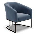 Ver mais imagens de Sofá Namoradeira e 2 Poltronas Base Industrial Preto Stella Suede D03 - D'Rossi Cor Azul Marinho