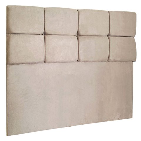 Cabeceira King 195cm Nina Suede Bege Slk Decor Cabeceira Nina