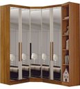 Ver imagem 2 de Modulado Closet Completo Espelhado 5 Portas 6 Gavetas - Linea-cumaru - Móveis Novo Horizonte