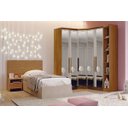 Ver imagem 1 de Modulado Closet Completo Espelhado 5 Portas 6 Gavetas - Linea-cumaru - Móveis Novo Horizonte