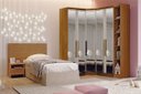 Ver imagem 1 de Modulado Closet Completo Espelhado 5 Portas 6 Gavetas - Linea-cumaru - Móveis Novo Horizonte