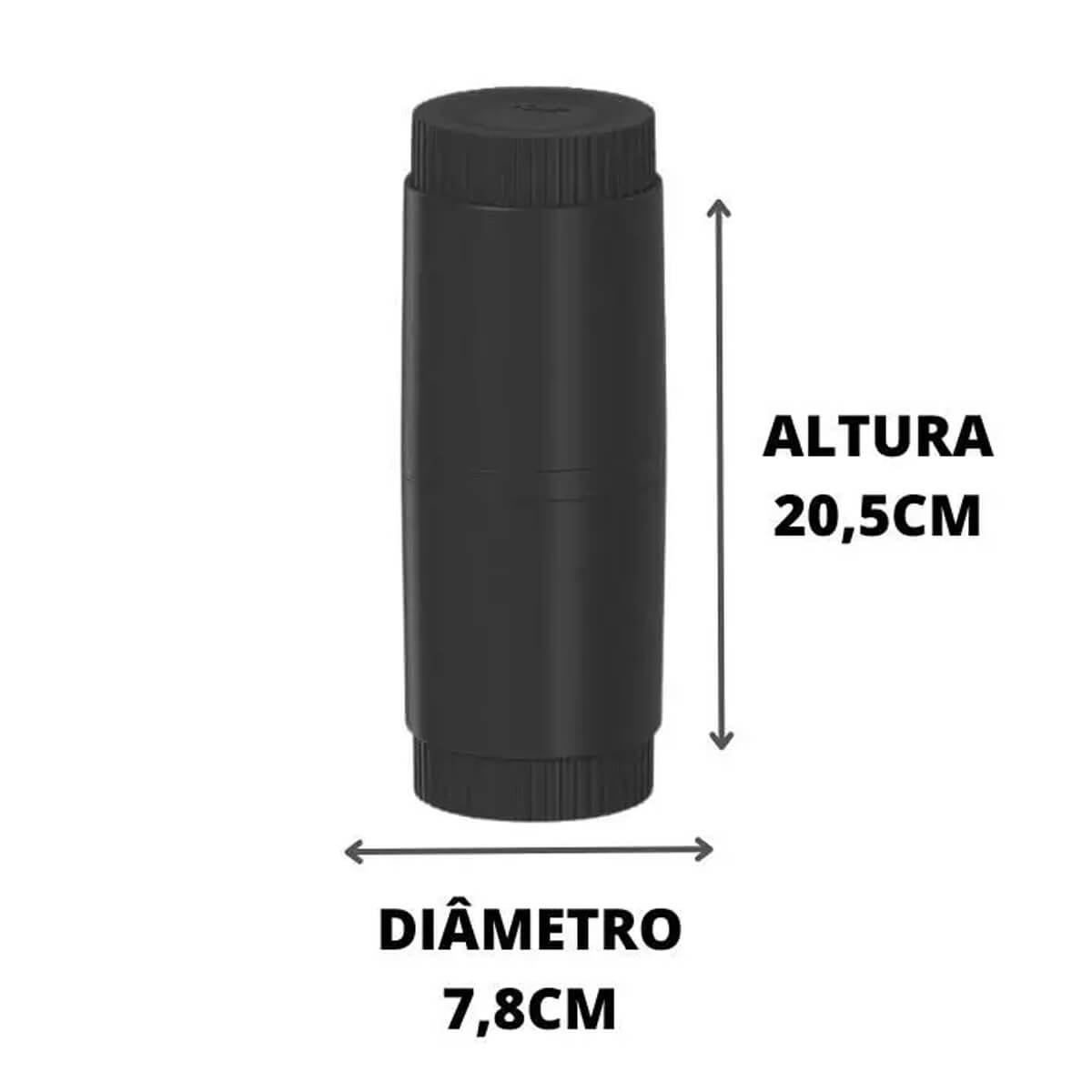 Porta Escova de Dentes com Tampa Dórica Preto Fosco para Banheiro Lavabo Pia ou - 3