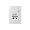 Ver imagem 1 de Interruptor Simples 10a e Tomada Dupla 2p+t 20a Margirius Sleek com Placa 4x2 Branco