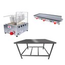 Ver imagem 1 de Kit Lanchonete Mesa de Manipulação 100x55cm + Fritadeira a Gás 1 Cuba + Chapa a Gás 90cm