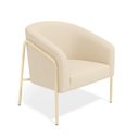 Ver imagem 5 de Poltrona Sala Industrial Alta Champanhe Kit 2 Stella Suede D03 - D’Rossi
