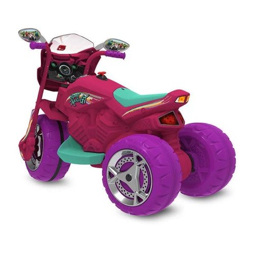 Moto Eletrica Infantil Bandeirante XT3 6V Pink Rosa Meninas - Maçã