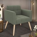 Ver imagem 2 de Poltrona Sala de Estar Pé Palito Natural Elisa Bouclê Menta D03 - D'Rossi