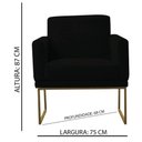Ver imagem 2 de Poltrona Decorativa Juliette Suede Com Armação Dourada Metal
