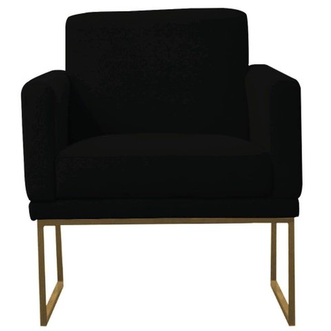 Poltrona Decorativa Juliette Suede Com Armação Dourada Metal