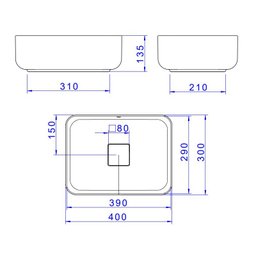 Cuba de Apoio Deca 40x30 L.13040.17 Retangular Branca - 5