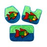 Jogo de Tapetes Frufru Banheiro Peixe - 2