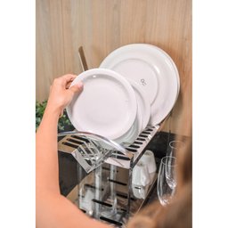 Escorredor de Louças 2 Andares em Aço Inox para 16 Pratos Ut - 6