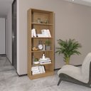 Ver imagem 1 de Estante Multiuso Office 59,8x160cm com 5 Nichos Amêndoa Me4141
