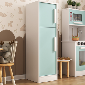 Mini Geladeira Infantil em Mdf Armazenamento 2 Portas e Design Lúdico Exclusivo:menta