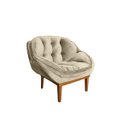 Ver imagem 2 de Poltrona Decorativa Marcela Em Tecido Veludo Base Em Madeira - Bege