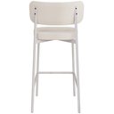 Ver imagem 2 de Kit 06 Banquetas Alta Bar Cozinha Sala de Jantar Aço Branco Kaira C01 Linho Palha Courino Café -