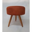 Ver imagem 1 de Puff Decorativo Lavinia Suede Pes Castanho Terracota