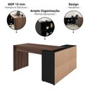 Ver imagem 4 de Mesa Escrivaninha Escritorio em L 8 Nichos 140x130 cm Ipe Preto Artany