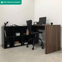 Ver imagem 7 de Mesa Escrivaninha Escritorio em L 8 Nichos 140x130 cm Ipe Preto Artany