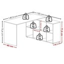 Ver imagem 3 de Mesa Escrivaninha Escritorio em L 8 Nichos 140x130 cm Ipe Preto Artany