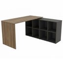 Ver imagem 1 de Mesa Escrivaninha Escritorio em L 8 Nichos 140x130 cm Ipe Preto Artany