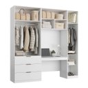 Ver imagem 2 de Guarda Roupa Modular 5 Portas Reflecta com Mesa Altezza Clean Belmax:Branco