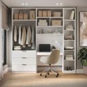 Ver imagem 3 de Guarda Roupa Modular 5 Portas Reflecta com Mesa Altezza Clean Belmax:Branco