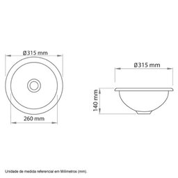 Cuba De Sobrepor Redonda Il6200 32cm Branca Icasa - 2