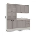 Ver imagem 4 de Cozinha Completa Iluminata 9 Portas 3 Gavetas 100% Mdf com Vidro Branco/fendi - Genialflex