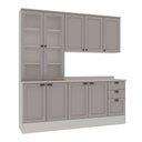 Ver imagem 2 de Cozinha Completa Iluminata 9 Portas 3 Gavetas 100% Mdf com Vidro Branco/fendi - Genialflex