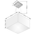 Ver imagem 2 de Lustre Pendente Quadrado Md-4197 Cúpula em Tecido 25/45x45cm Rustico Bege - Bivolt