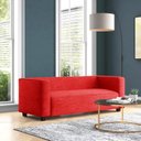 Ver imagem 1 de Sofá Namoradeira Amsterdam 1,40m Suede Vermelho - Inova Decorações