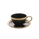 Ver imagem 1 de Xícara para Café com Pires em Porcelana Dubai 90ml Wolff Preto e Dourado