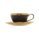 Ver imagem 2 de Xícara para Café com Pires em Porcelana Dubai 90ml Wolff Preto e Dourado