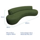Ver imagem 3 de Divã Recamier Celeste Curvo Sala Estar Luxo 180cm Linho