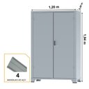 Ver imagem 4 de Armário de Aço c/ 02 portas REFORÇADO – PA 120 – 1,98×1,20×0,40m – CHAPA # 22 – AMAPA – 12115