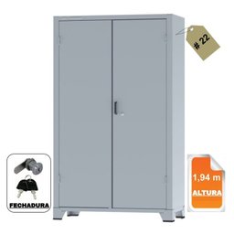 Armário de Aço c/ 02 portas REFORÇADO – PA 120 – 1,98×1,20×0,40m – CHAPA # 22 – AMAPA – 12115 - 1