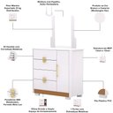 Ver imagem 4 de Cômoda Sapateira com Espelho para Quarto 1 Porta 4 Gavetas Paraty V01 Branco Camarim Flex - Lyam